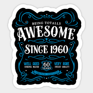 60th Birthday Gift T-Shirt Awesome Since 1960 Sticker